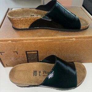 NEW | BIRKENSTOCK Pappillio NamicaTex Glossy Dark GREEN Narrow EU 38